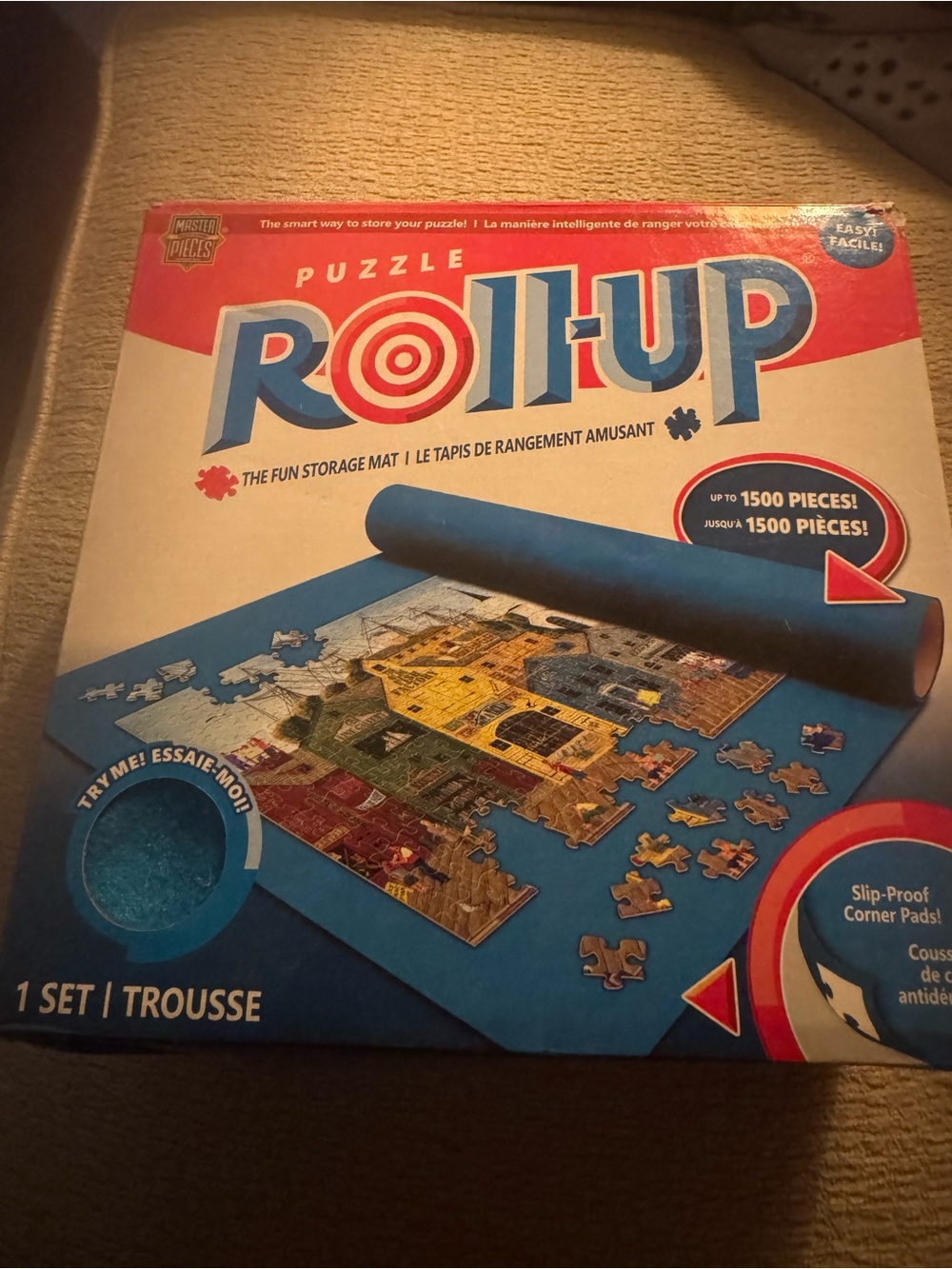 Puzzle Roll-Up Storage Mat - Blue